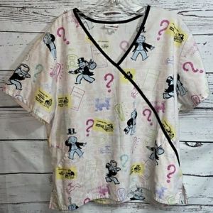 Monopoly Scrub Top Size Large